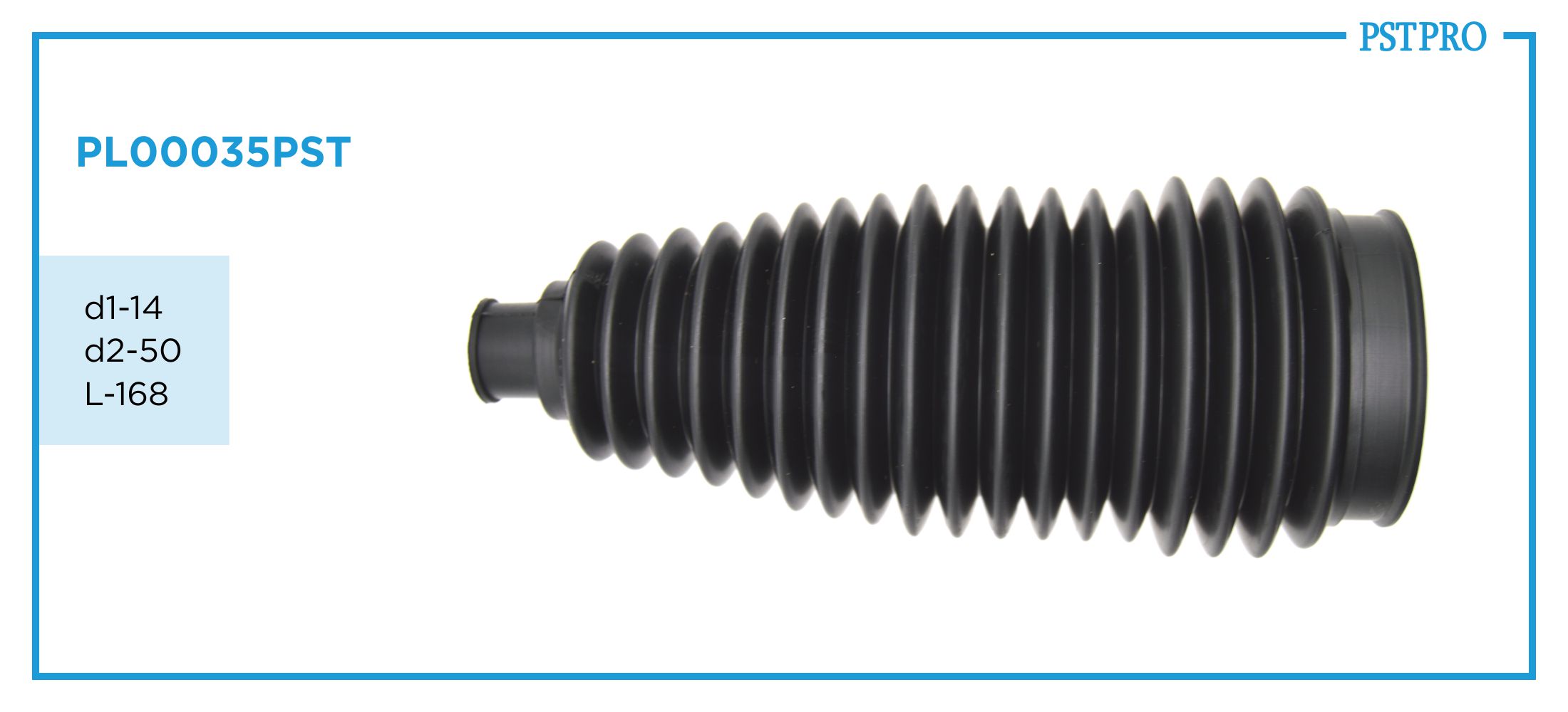 Пыльник рулевой рейки PL00035PST Nissan Juke 2010-, Nissan Leaf 2010- d1-14 d2-50 L-168