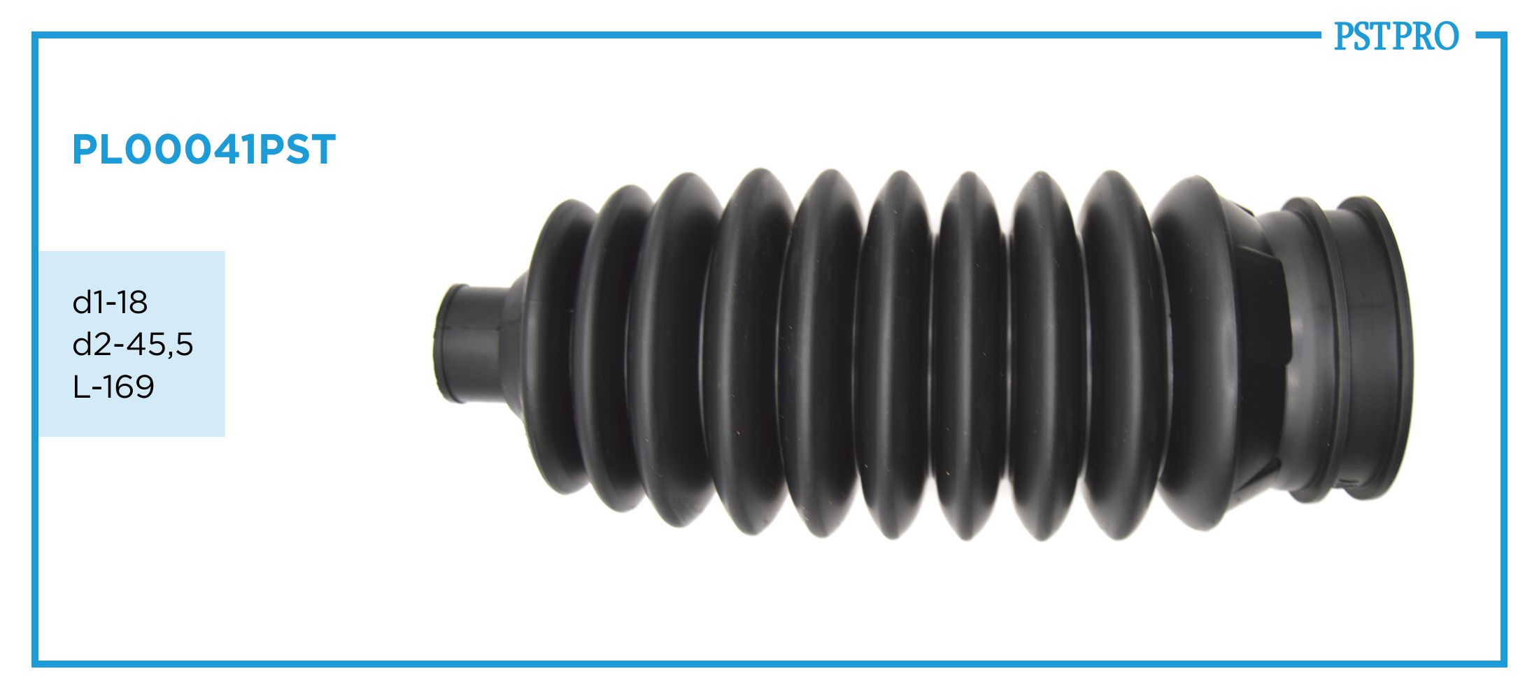 Пыльник рулевой рейки PL00041PST Honda Civic VIII седан 2006- d1-18 d2-45,5 L-169