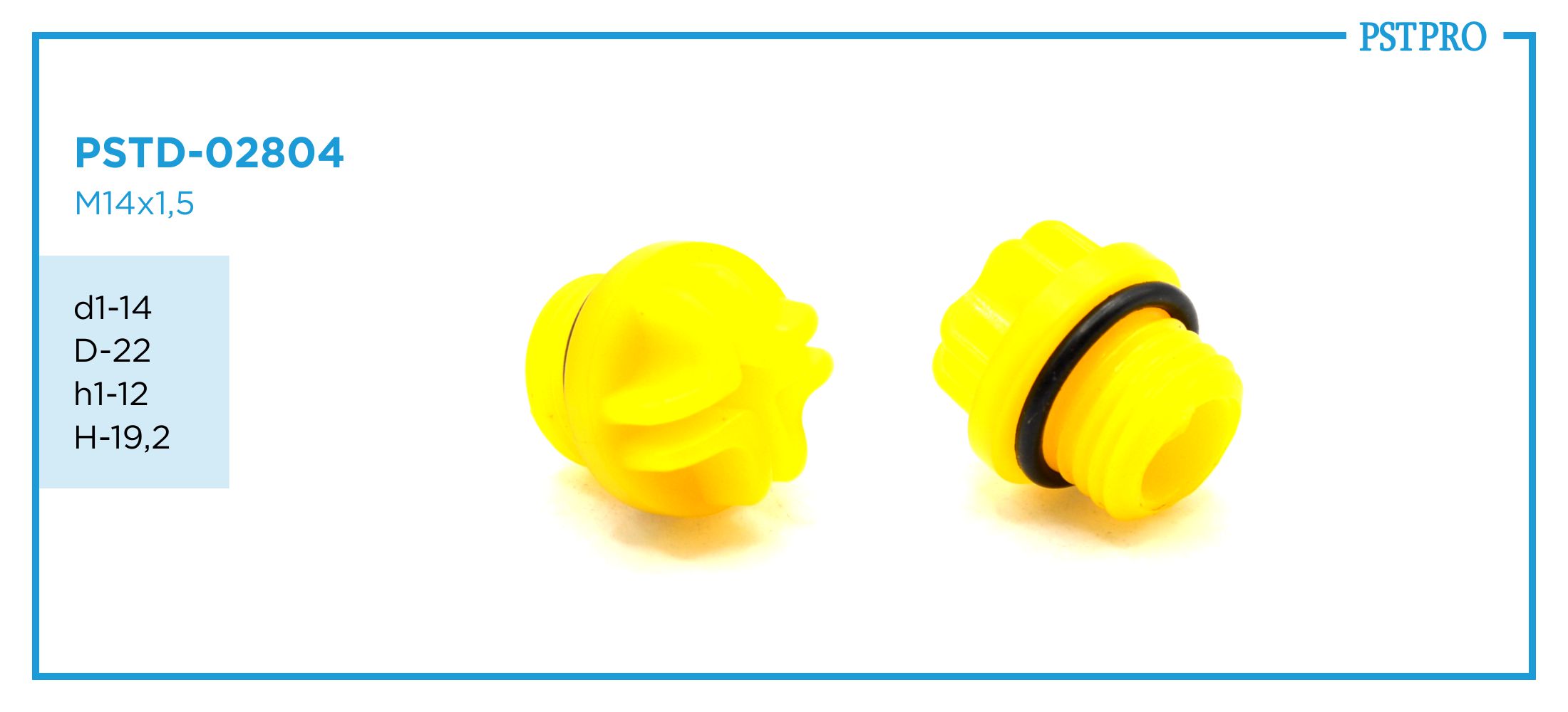 Заглушка резьбовая с кольцом PSTD-02804 d1-14 D-22 h1-12 H-19,2 M14x1,5