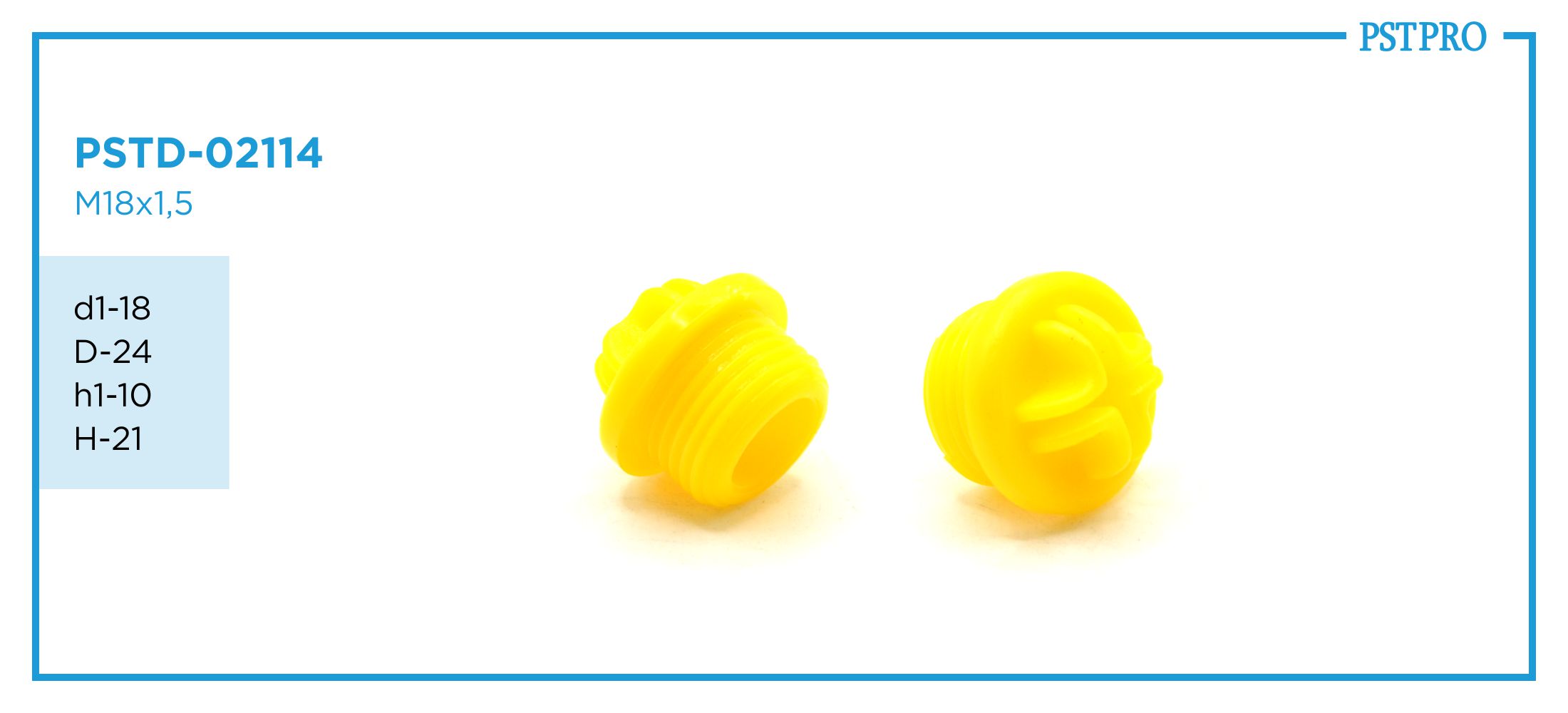 Заглушка резьбовая с кольцом PSTD-02114 d1-18 D-24 h1-10 H-21 M18x1,5