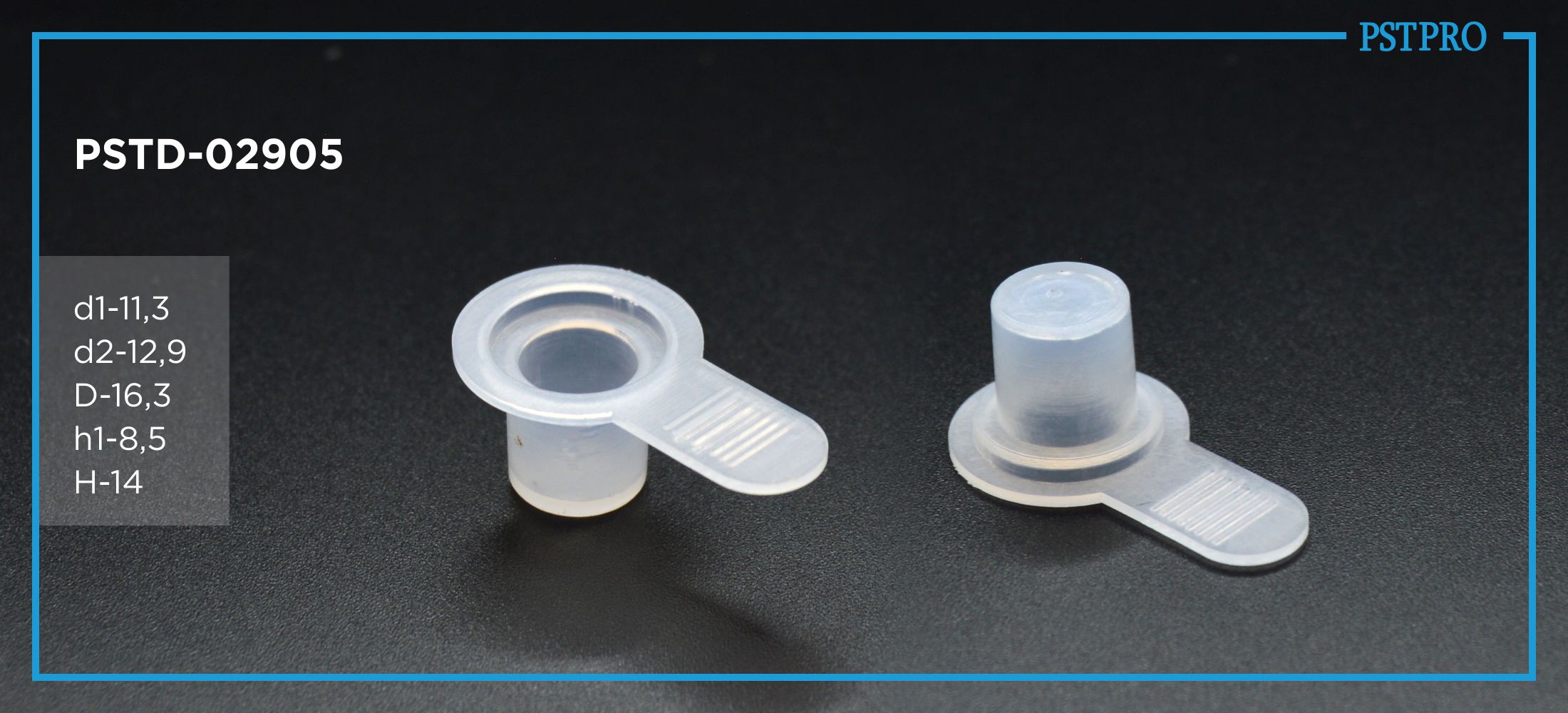 Заглушка коническая PSTD-02905 d1-11,3 d2-12,9 D-16,3 h1-8,5 H-14