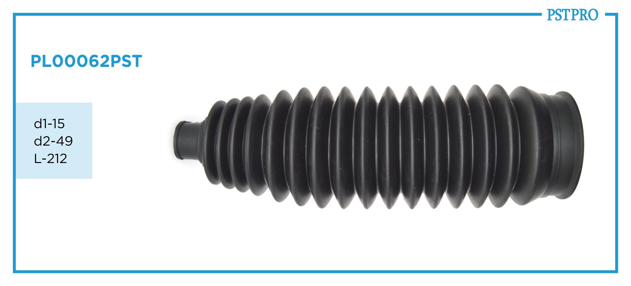 Пыльник рулевой рейки PL00062PST Lexus ES  2001-2006, Lexus RX  2003-2009 d1-15 d2-49 L-212