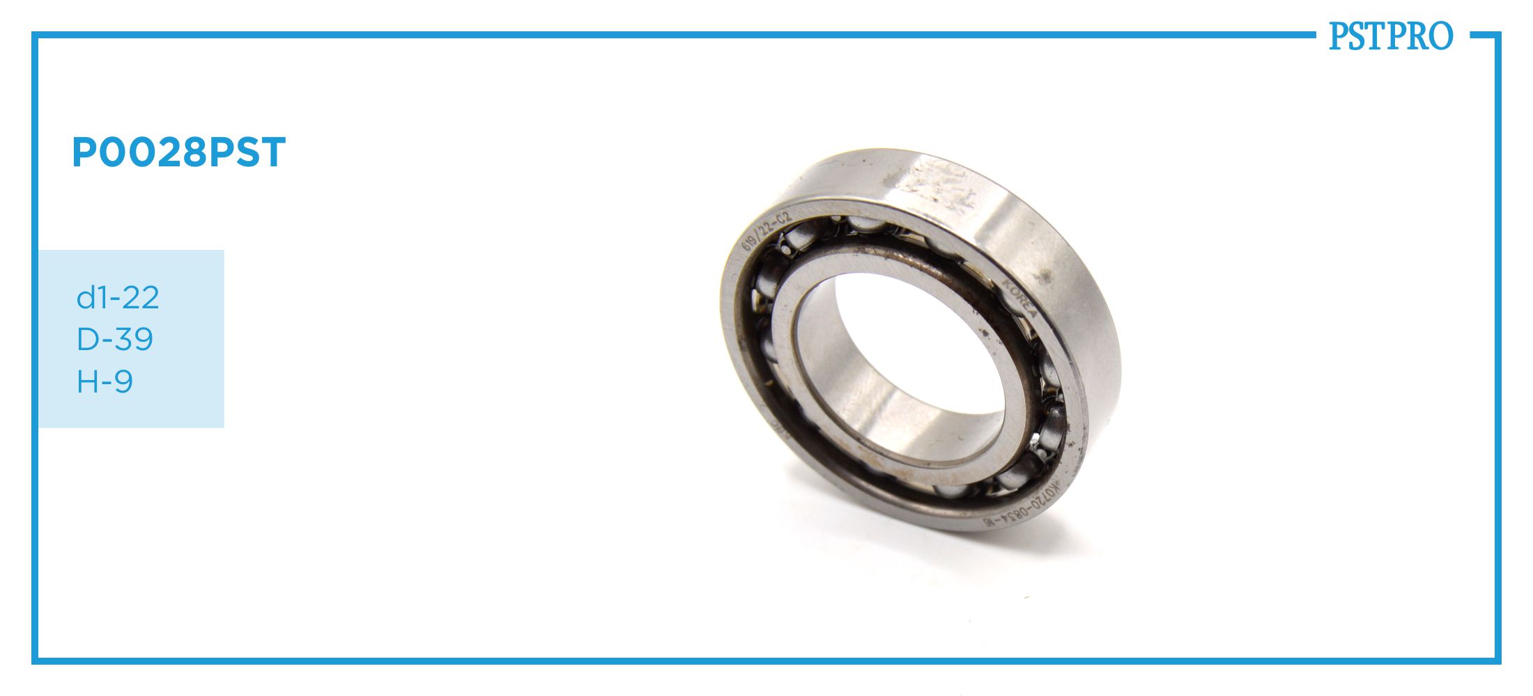 Подшипник рулевой рейки с ЭУР KIA Mohave (HM) 2009- d1-22 D-39 H-9