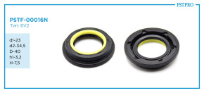 Сальник d1-23 d2-34,5 D-40 h1-3,2 H-7,5 Тип: 6V2
