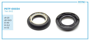 Сальник d1-23 d2-34,5 D-40 h1-3,2 H-7,5 Тип: 6V2