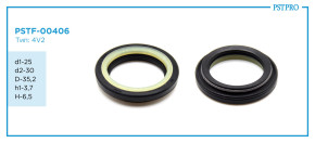 Сальник d1-25 d2-30 D-35,2 h1-3,7 H-6,5 Тип: 4V2