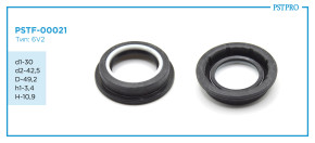 Сальник d1-30 d2-42,5 D-49,2 h1-3,4 H-10,9 Тип: 6V2