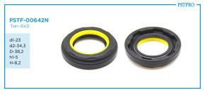Сальник d1-23 d2-34,3 D-38,2 h1-5 H-8,2 Тип: 6V2