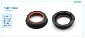 Сальник d1-30 d2-42,5 D-49,5 h1-3,4 H-10,9 Тип: 6V2