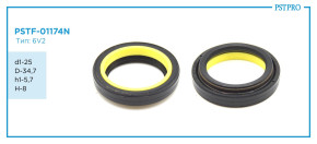 Сальник d1-25 D-34,7 h1-5,7 H-8 Тип: 6V2