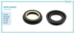 Сальник d1-25 d2-37,8 D-41,8 h1-3,3 H-7,5 Тип: 6V2