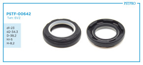 Сальник d1-23 d2-34,3 D-38,2 h1-5 H-8,2 Тип: 6V2