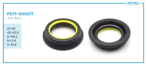 Сальник d1-30 d2-42,5 D-49,2 h1-3,4 H-10,9 Тип: 6V2