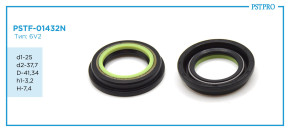 Сальник d1-25 d2-37,7 D-41,34 h1-3,2 H-7,4 Тип: 6V2