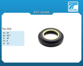 Сальник d1-25 d2-38,7 D-45 h1-6 H-10 Тип: 6V2