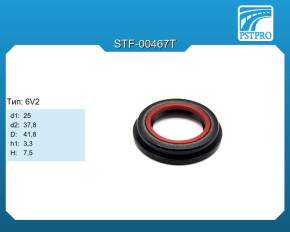 Сальник d1-25 d2-37,8 D-41,8 h1-3,3 H-7,5 Тип: 6V2