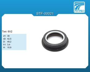 Сальник d1-30 d2-42,5 D-49,2 h1-3,4 H-10,9 Тип: 6V2