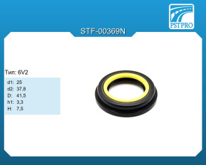 Сальник d1-25 d2-37,8 D-41,5 h1-3,3 H-7,5 Тип: 6V2