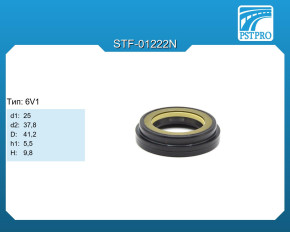 Сальник d1-25 d2-37,8 D-41,2 h1-5,5 H-9,8 Тип: 6V1