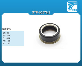 Сальник d1-32 d2-44,4 D-46,8 h1-12,9 H-18,7 Тип: 6V2