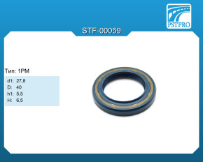 Сальник d1-27,8 D-40 h1-5,5 H-6,5 Тип: 1PM