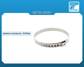 Хомут металлический одноразовый, перекрытие диаметров 59-65мм