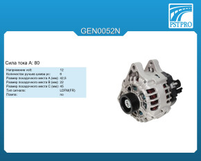 Генератор (80 A) Citroen C-Elysee 2012-, Citroen C3 2002-, Citroen C4 2004-2009, Citroen C5 2001-, Peugeot 206 1998-