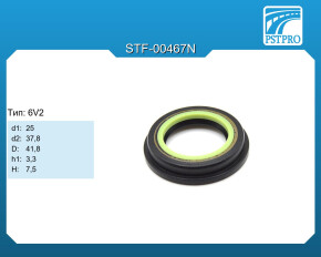 Сальник d1-25 d2-37,8 D-41,8 h1-3,3 H-7,5 Тип: 6V2