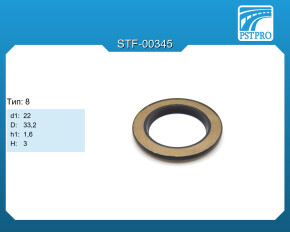 Сальник d1-22 D-33,2 h1-1,6 H-3 Тип: 8