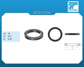 Кольцо резиновое d1-10 D-16,10 S-2,45 ☐-ring