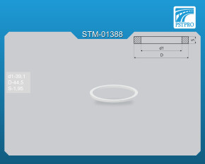 Кольцо тефлоновое d1-39,1 D-44,5 S-1,95